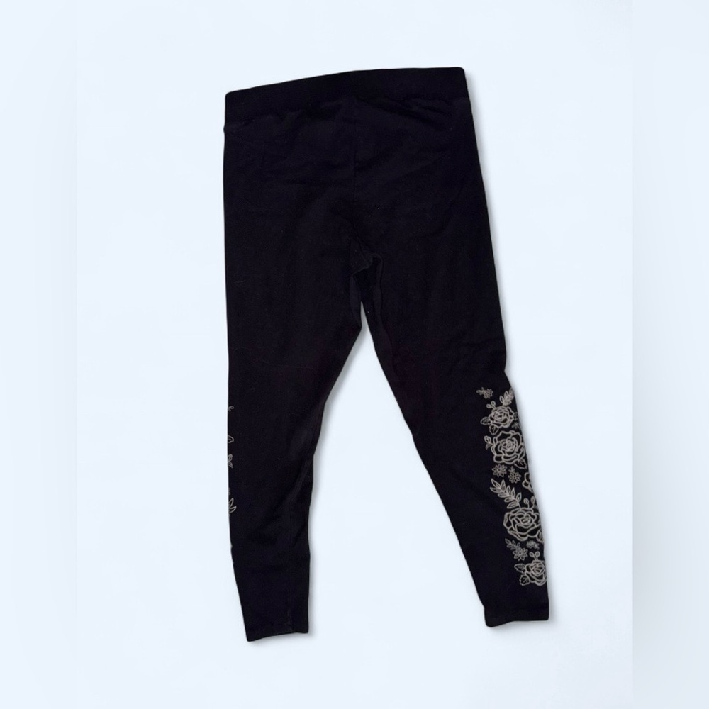 Torrid Black Floral Embroidered Leggings Size 1 (14/16) - Picture 4 of 5